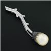Image 4 : 18k White Gold South Sea Pearl w/ 2.48 ctw White & Black Diamond Flower Brooch P