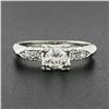 Image 2 : Vintage 14k White Gold 0.46 ctw Round Brilliant Diamond w/ Accents Engagement Ri