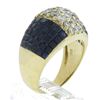 Image 1 : 18K Gold 5.23 ctw Mystery Invisible Set Sapphire & Diamond Wide Domed Band Ring