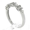 Image 1 : 18k White Gold 0.70 ctw Baguette & Round Brilliant Cut Diamond Stackable Band Ri