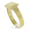 Image 1 : Solid 14K Yellow Gold Rectangular Engravable Center Matte Finish Signet Ring