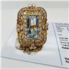 Image 1 : 6.13 ctw Aquamarine & Diamond 14KT Yellow Gold Ornate Ring
