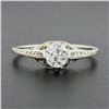 Image 2 : Antique 14k Gold 0.54 ctw GIA European Diamond Solitaire Filigree Engagement Rin