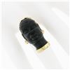 Image 3 : Vintage 14k Yellow Gold Carved Face Detailed Blackamoor Ring w Open Work Setting