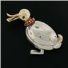 Image 2 : Retro Solid 14K Tri Gold 3D Duck Bird Pin Brooch w/ 0.20 ctw Round Brilliant Rub