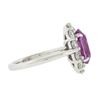Image 5 : Platinum 5.64 ctw GIA Oval Pink Sapphire & Diamond Halo Engagement Cocktail Ring