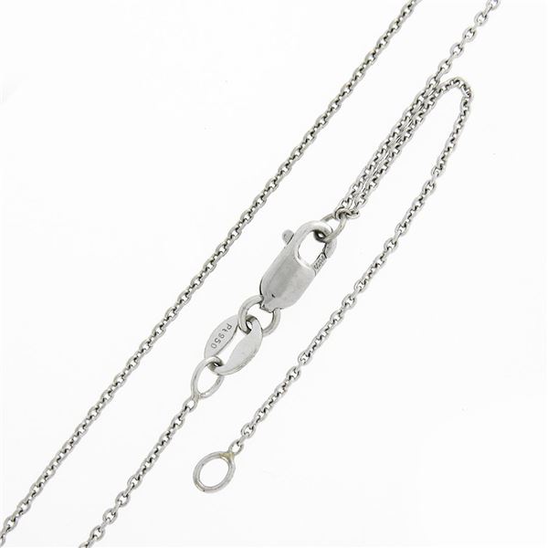 Antique Platinum 0.42 ctw European Diamond Solitaire Pendant w/ Adjustable Chain