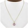 Image 1 : 18K Yellow Gold 10.3mm Pink Pearl Solitaire Pendant 18" Cable Chain Necklace
