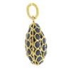 Image 4 : Pair 18k Yellow Gold Bezel Set Sapphire & Ruby Puffed Teardrop Charms Pendants