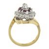 Image 2 : Vintage H. Stern 14K Gold 1.60 ctw Ruby & Diamond Marquise Shape Cocktail Ring