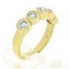 Image 9 : NEW Custom Made 18K Yellow Gold 1.21 ctw Bezel Diamond 5 Stone Wedding Band Ring
