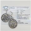 Image 2 : 1.88 ctw Diamond 18K White Gold Circle Floral Earrings