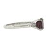 Image 5 : Vintage Platinum 1.99 ctw Round Rhodolite Garnet w/ Baguette Channel Diamond Rin