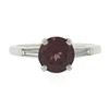 Image 6 : Vintage Platinum 1.99 ctw Round Rhodolite Garnet w/ Baguette Channel Diamond Rin