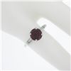 Image 7 : Vintage Platinum 1.99 ctw Round Rhodolite Garnet w/ Baguette Channel Diamond Rin