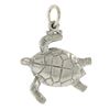 Image 5 : Solid 14K White Gold Detailed Polished Finish Turtle Charm Pendant w/ Bail