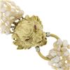 Image 3 : 18k Yellow Gold Lion Head Clasp 30" Fresh Water Pearl Multi Strand Necklace
