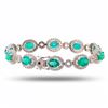 Image 2 : 11.44 ctw Emerald and 3.50 ctw Diamond 14K White Gold Bracelet