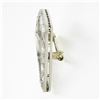 Image 5 : Antique Art Deco Platinum Old Cut Diamond w/ Emeralds Open Geometric Brooch Pin