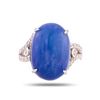 Image 1 : 25.09 ctw Blue BURMESE Sapphire and 0.40 ctw Diamond Platinum Ring