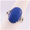 Image 3 : 25.09 ctw Blue BURMESE Sapphire and 0.40 ctw Diamond Platinum Ring
