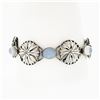 Image 1 : Antique Lauritz Jensen Pierced Silver Foliage L.J 830S 14 Moonstone Bracelet
