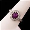 Image 1 : 2.66 ctw UNHEATED Star Ruby and 0.43 ctw Diamond Platinum Ring (GIA CERTIFIED)