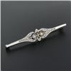 Image 2 : Antique Edwardian Platinum Top 18k Gold 0.55 ctw Diamond Milgrain Bar Pin Brooch