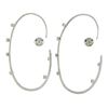 Image 4 : Roberto Coin 18K White Gold 0.50 ctw Diamond & Ruby Large Oval Hoop Earrings