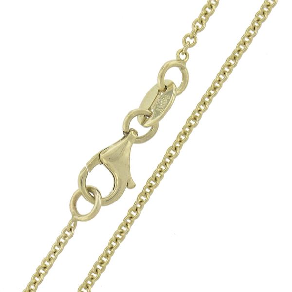 Antique Gold .69 ctw GIA Round Prong Diamond Solitaire Target Pendant & Chain