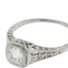 Image 4 : Antique Edwardian Platinum 0.47 ctw Old European Diamond Filigree Engagement Rin