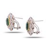 Image 3 : 5.08 ctw Emerald and 1.37 ctw Diamond Platinum and 18K Yellow Gold Earrings