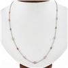 Image 1 : Platinum & Rose Gold GIA 1.1 ctw Pink & White Diamond By the Yard Chain Necklace