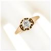 Image 3 : Antique Victorian 18k Gold 0.65 ctw Old Mine Prong Set Diamond Engagement Ring