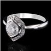Image 2 : 1.09 ctw CENTER Diamond 18K White Gold Ring (1.23 ctw Diamonds)
