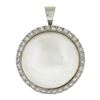 Image 8 : 20" GIA Cultured Pearl Strand Necklace w/ 14k Gold Diamond & Mabe Pearl Clasp