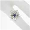 Image 3 : Tiffany & Co. Sterling Silver Cabochon Purple Iolite Flower Leaf Cocktail Ring
