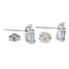 Image 4 : New 10K White Gold 0.90 ctw Prong Set Oval Aquamarine & Diamonds Stud Earrings