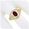 Image 7 : 18K Yellow Gold 3.85 ctw GIA Burma No Heat Ruby Baguette Cut Diamond Cocktail Ri