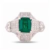 Image 1 : 4.79 ctw Emerald and 2.68 ctw Diamond Platinum Ring