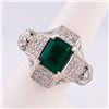 Image 3 : 4.79 ctw Emerald and 2.68 ctw Diamond Platinum Ring