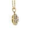 Image 4 : 18k Yellow Gold 1.04 ctw Round Diamond Cluster Pendant 18" Bead Ball Necklace