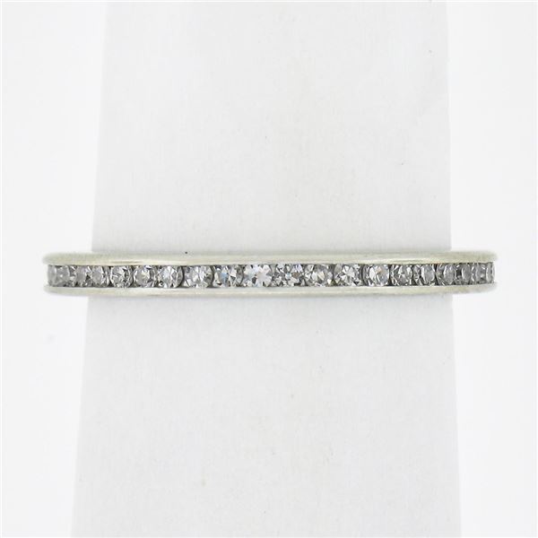 Antique Art Deco Solid Platinum .50 ctw Channel Diamond Eternity Stack Band Ring