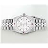 Image 3 : Rolex Mens Stainless Steel Silver Index 18K White Gold Diamond & Ruby Bezel 36MM