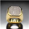 Image 2 : Men's 14 Kt Gold Plate 6.25 Cttw. Lab Simulated Diamond Ring