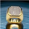 Image 4 : Men's 14 Kt Gold Plate 6.25 Cttw. Lab Simulated Diamond Ring