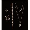 Image 1 : 18 Kt Gold Plate Padpaparacha Sapphire Lab Simulated Jewelry Set