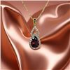 Image 4 : 18 Kt Gold Plate Padpaparacha Sapphire Lab Simulated Jewelry Set