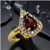 Image 7 : 18 Kt Gold Plate Padpaparacha Sapphire Lab Simulated Jewelry Set