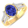 Image 1 : 14KT Yellow Gold 1.41ctw Tanzanite and Diamond Ring